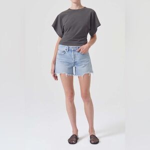 Agolde Parker long short agreement size 31 denim jean shorts light wash
